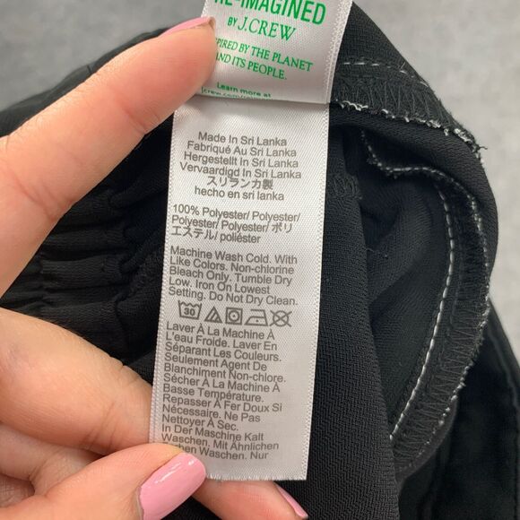 J Crew Pant Womens 2 Black Jamie Tuxedo Stripe Elastic Waist Pull On Ankle - Picture 9 of 13